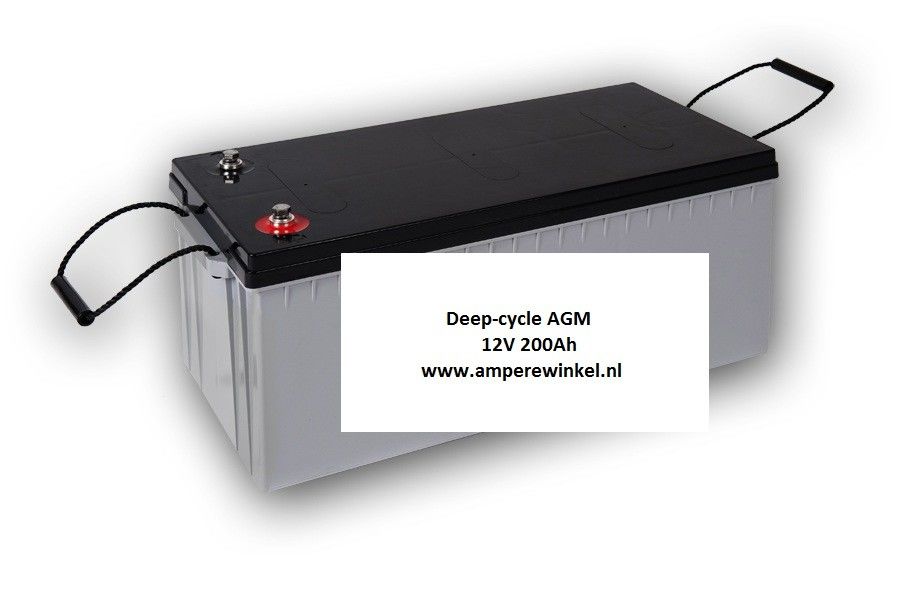frequentie explosie Wolkenkrabber Beaut 200Ah AGM Deep-cycle Semi-tractie accu 12V / 10 uur / 1600 Cycli! -  Amperewinkel